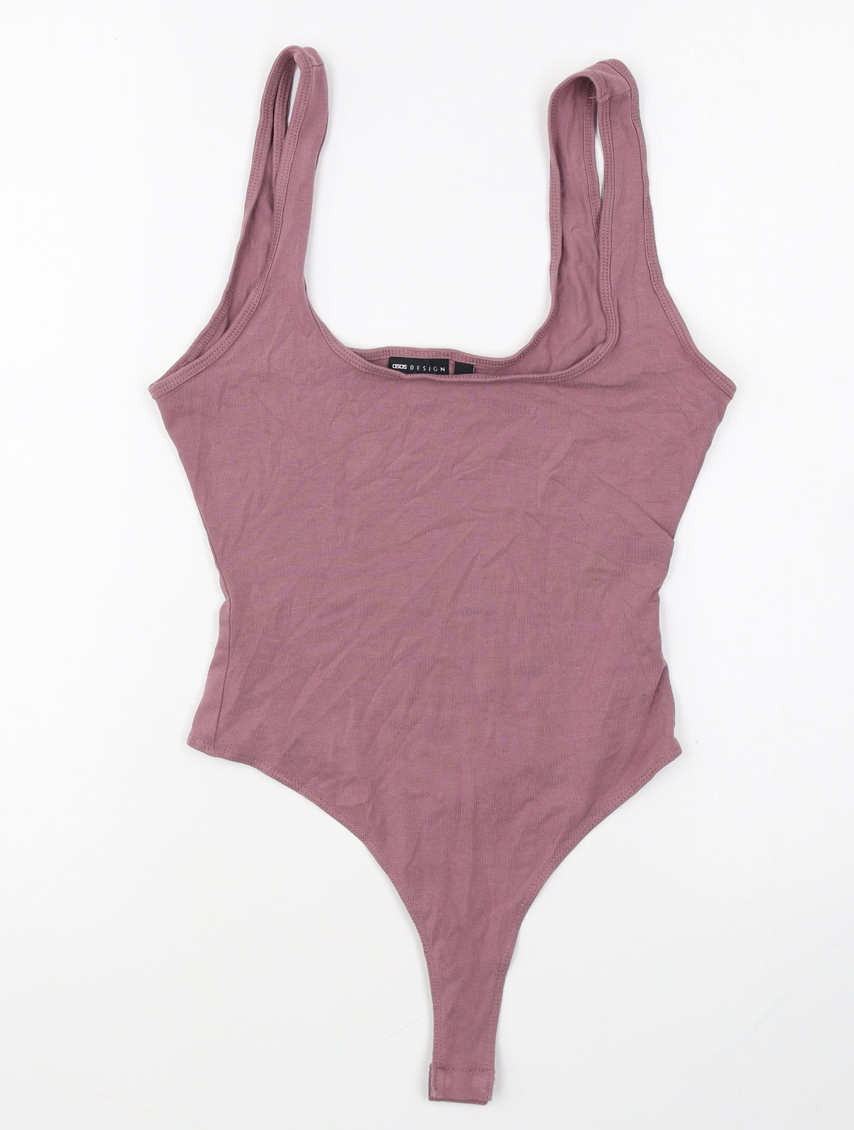 ASOS Womens Pink Elastane Bodysuit One-Piece Size 8 Snap