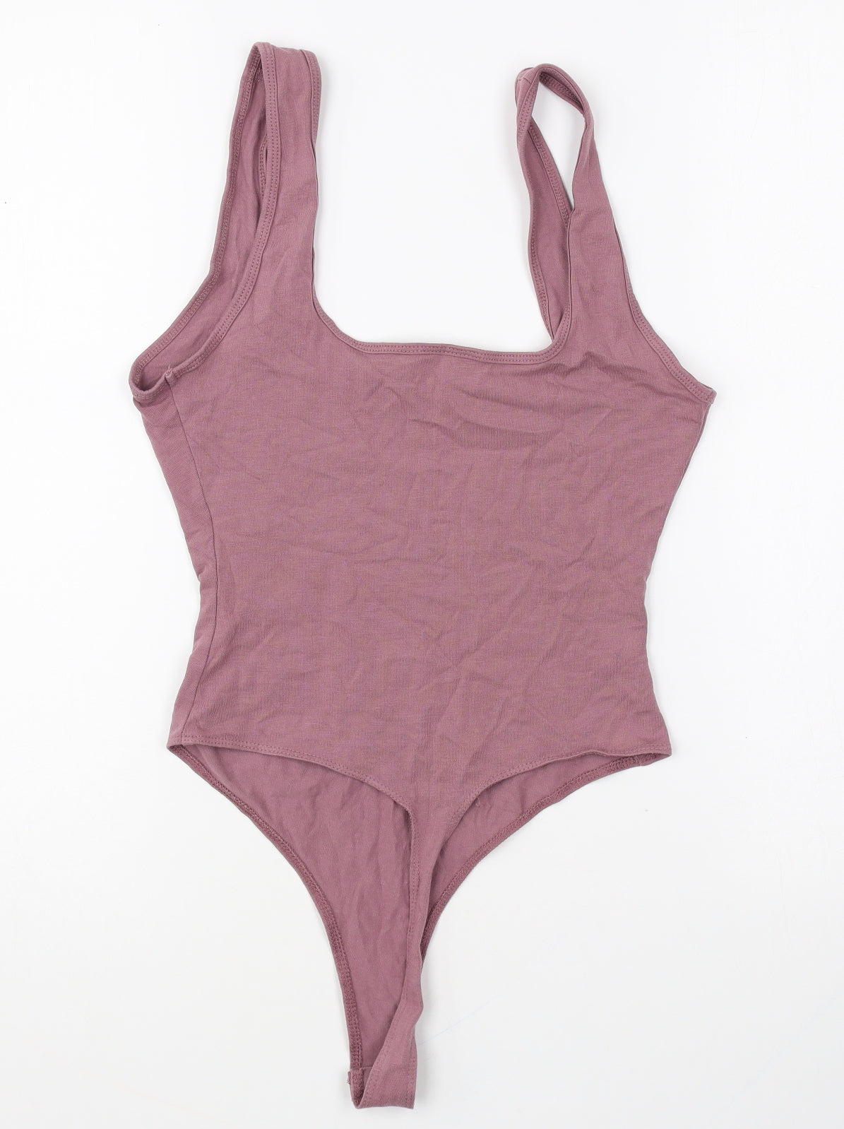 ASOS Womens Pink Elastane Bodysuit One-Piece Size 8 Snap