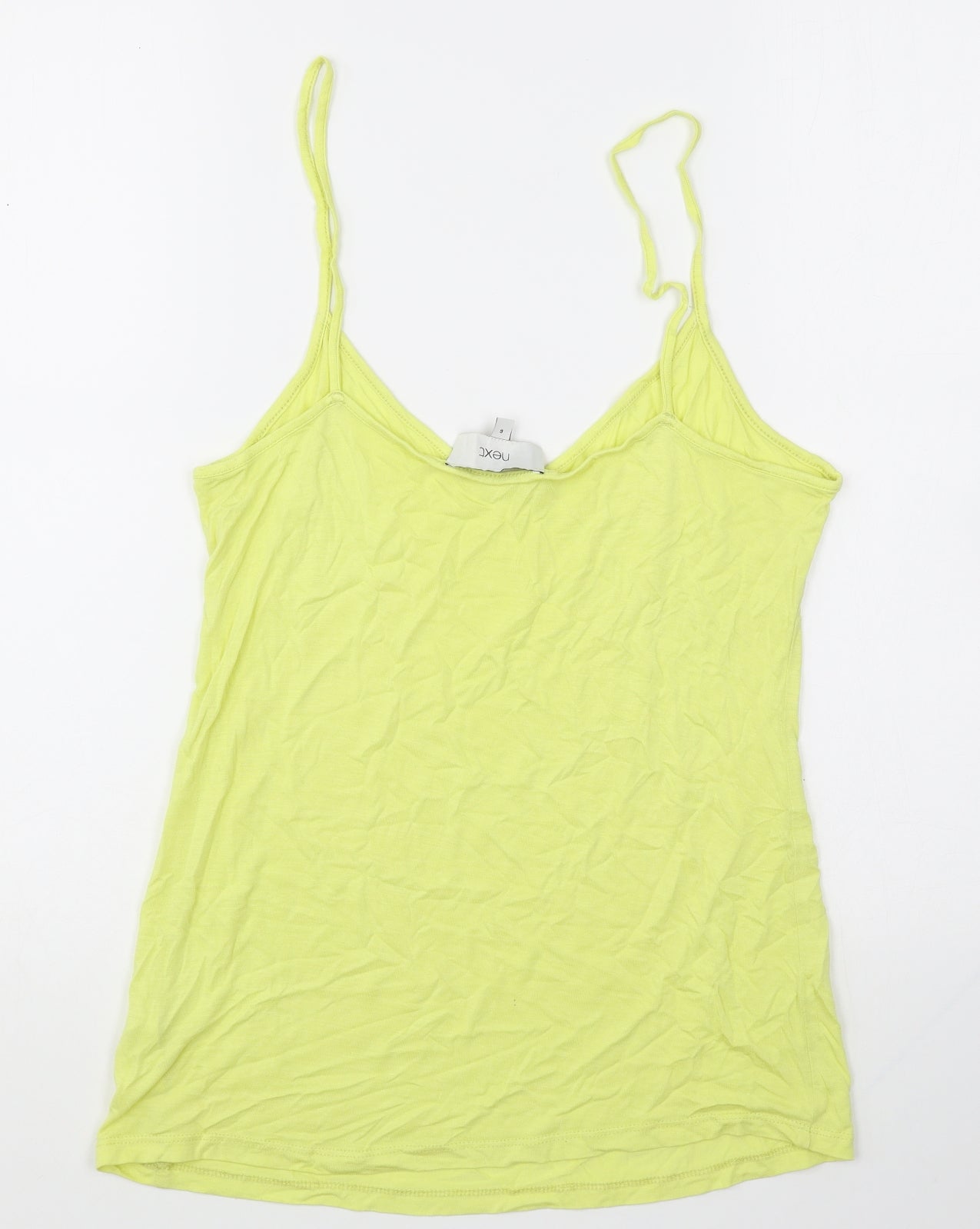 NEXT Womens Yellow Cotton Basic Tank Size 8 Round Neck