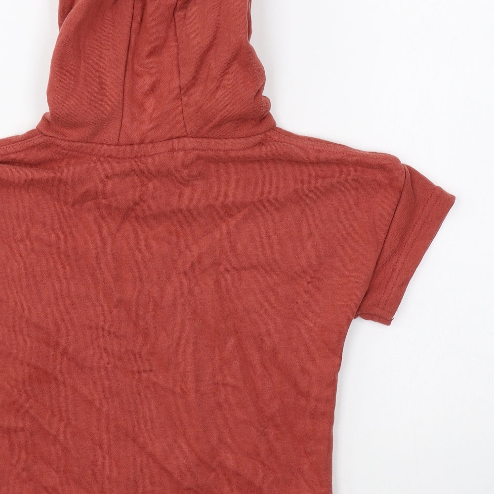 TU Boys Red Cotton Pullover Hoodie Size 2-3 Years Pullover