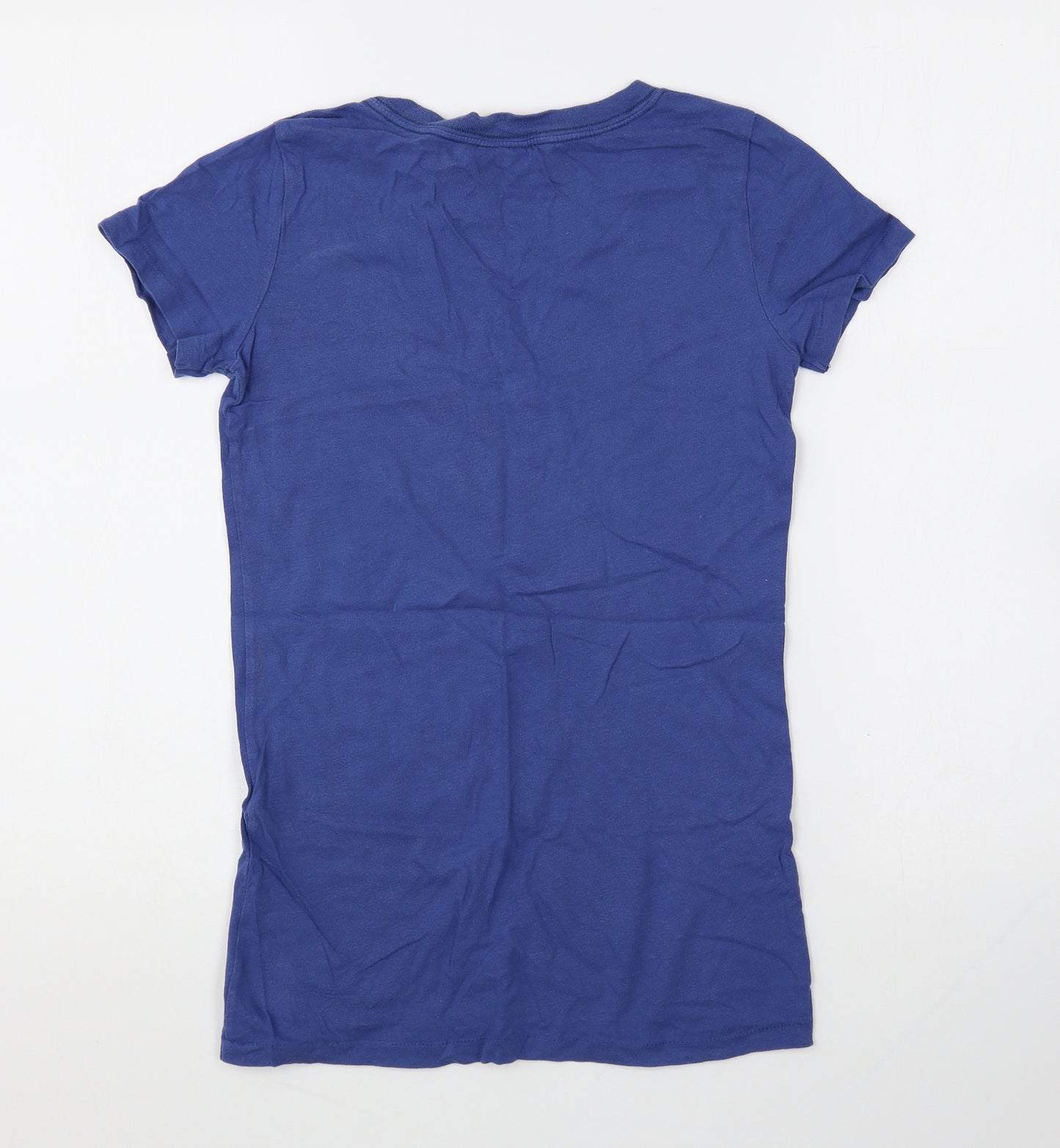 Abercrombie & Fitch Womens Blue Cotton Basic T-Shirt Size S Round Neck