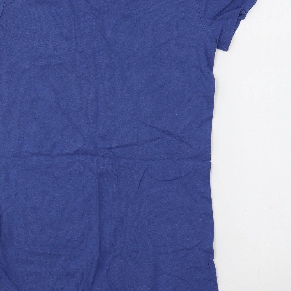 Abercrombie & Fitch Womens Blue Cotton Basic T-Shirt Size S Round Neck