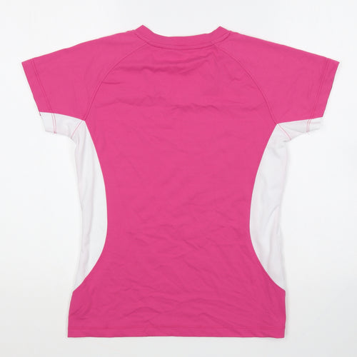 Technicals Womens Pink Viscose Basic T-Shirt Size 10 V-Neck Pullover