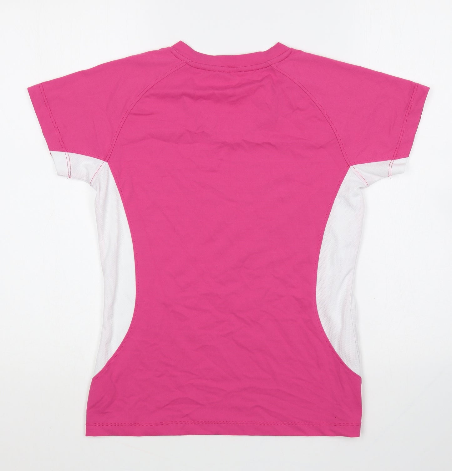 Technicals Womens Pink Viscose Basic T-Shirt Size 10 V-Neck Pullover