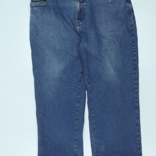 Union Blues Womens Blue Cotton Boyfriend Jeans Size 34 in Regular Button