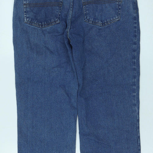 Union Blues Womens Blue Cotton Boyfriend Jeans Size 34 in Regular Button