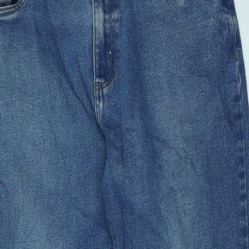 Union Blues Womens Blue Cotton Boyfriend Jeans Size 34 in Regular Button