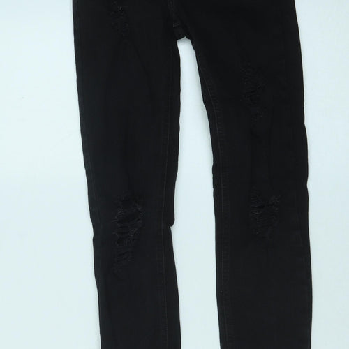 Denim & Co. Womens Black Cotton Skinny Jeans Size 6 Regular Button
