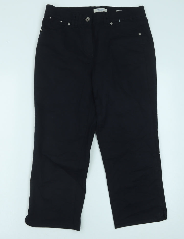 Gerry Weber Womens Blue Cotton Trousers Size 14 Regular Button