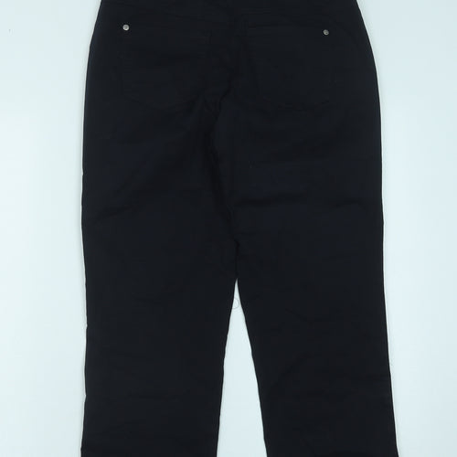 Gerry Weber Womens Blue Cotton Trousers Size 14 Regular Button