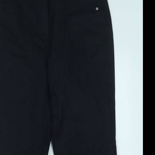 Gerry Weber Womens Blue Cotton Trousers Size 14 Regular Button