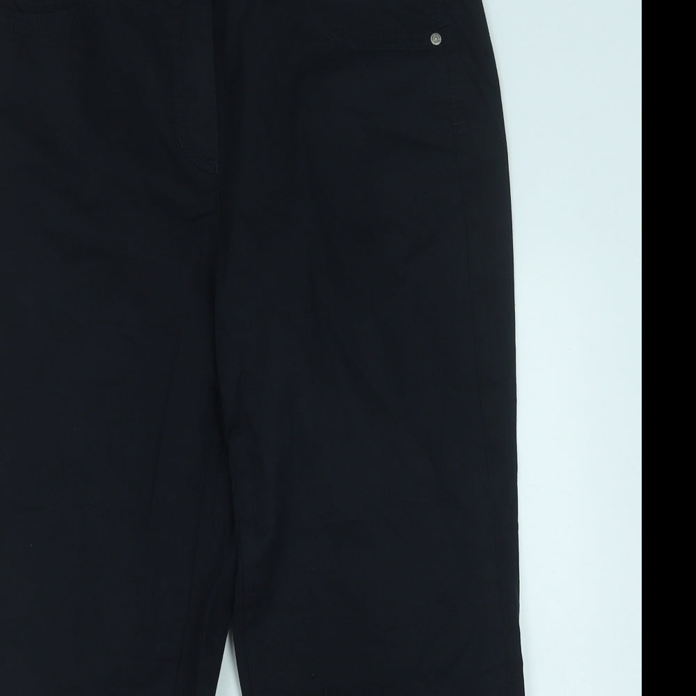 Gerry Weber Womens Blue Cotton Trousers Size 14 Regular Button