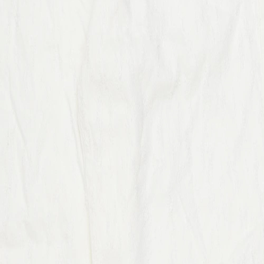 Zara Womens White Cotton Straight Jeans Size 8 Regular Button