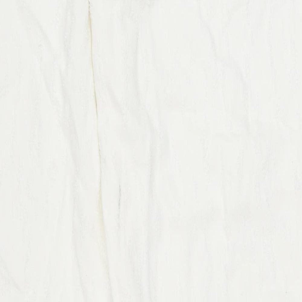 Zara Womens White Cotton Straight Jeans Size 8 Regular Button