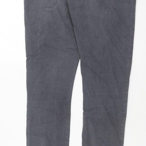 Topshop Womens Grey Cotton Skinny Jeans Size 28 in L32 in Regular Button