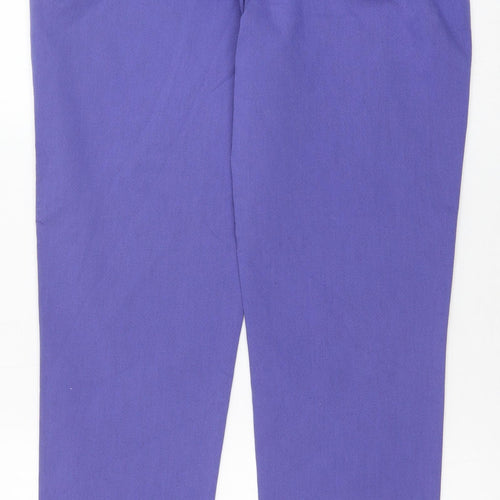 Phase Eight Womens Purple Cotton Trousers Size 16 Regular Zip