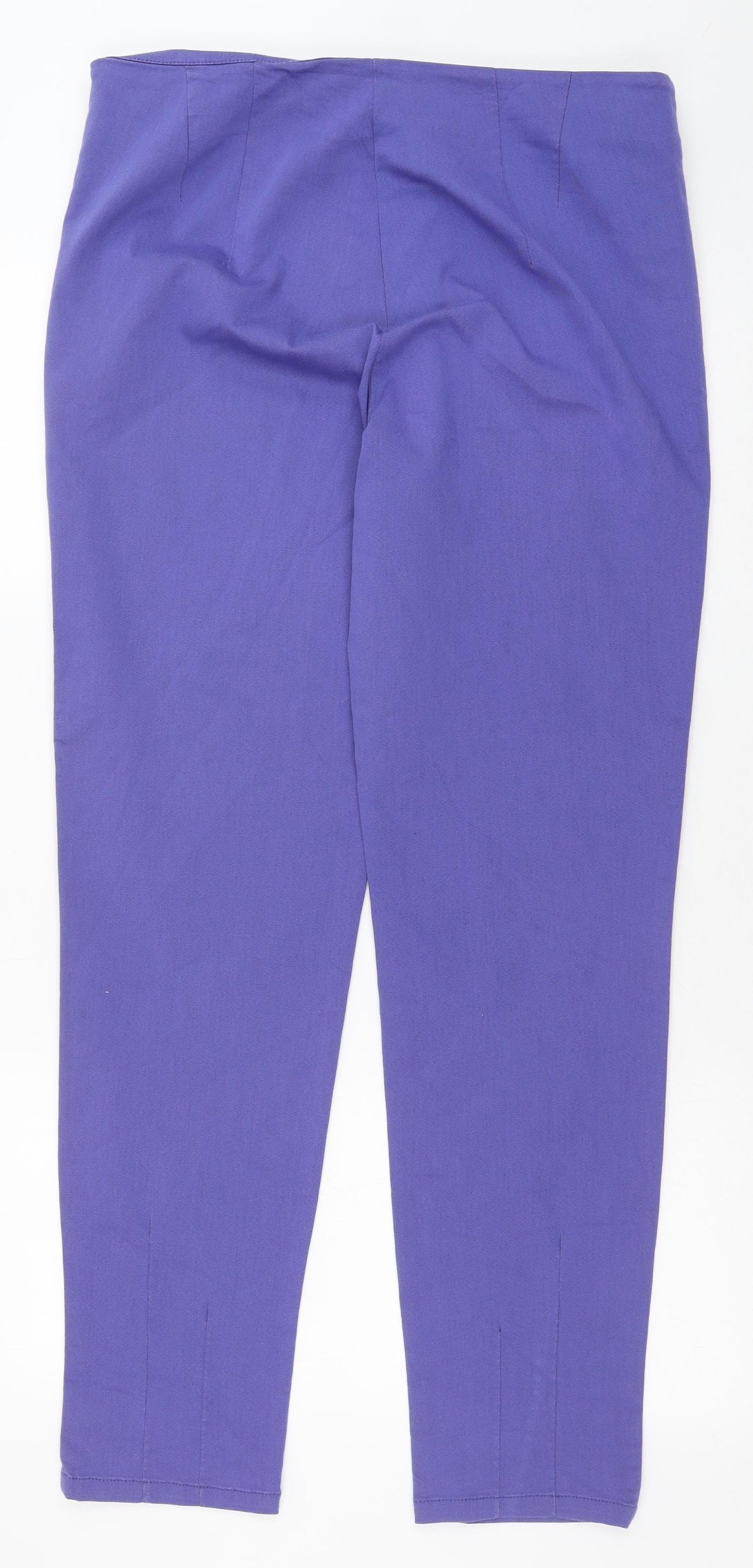 Phase Eight Womens Purple Cotton Trousers Size 16 Regular Zip
