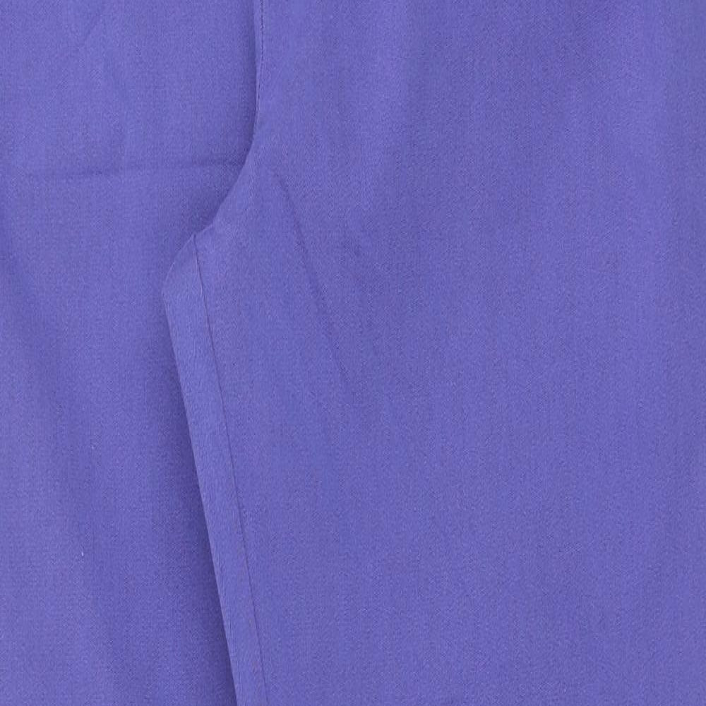Phase Eight Womens Purple Cotton Trousers Size 16 Regular Zip