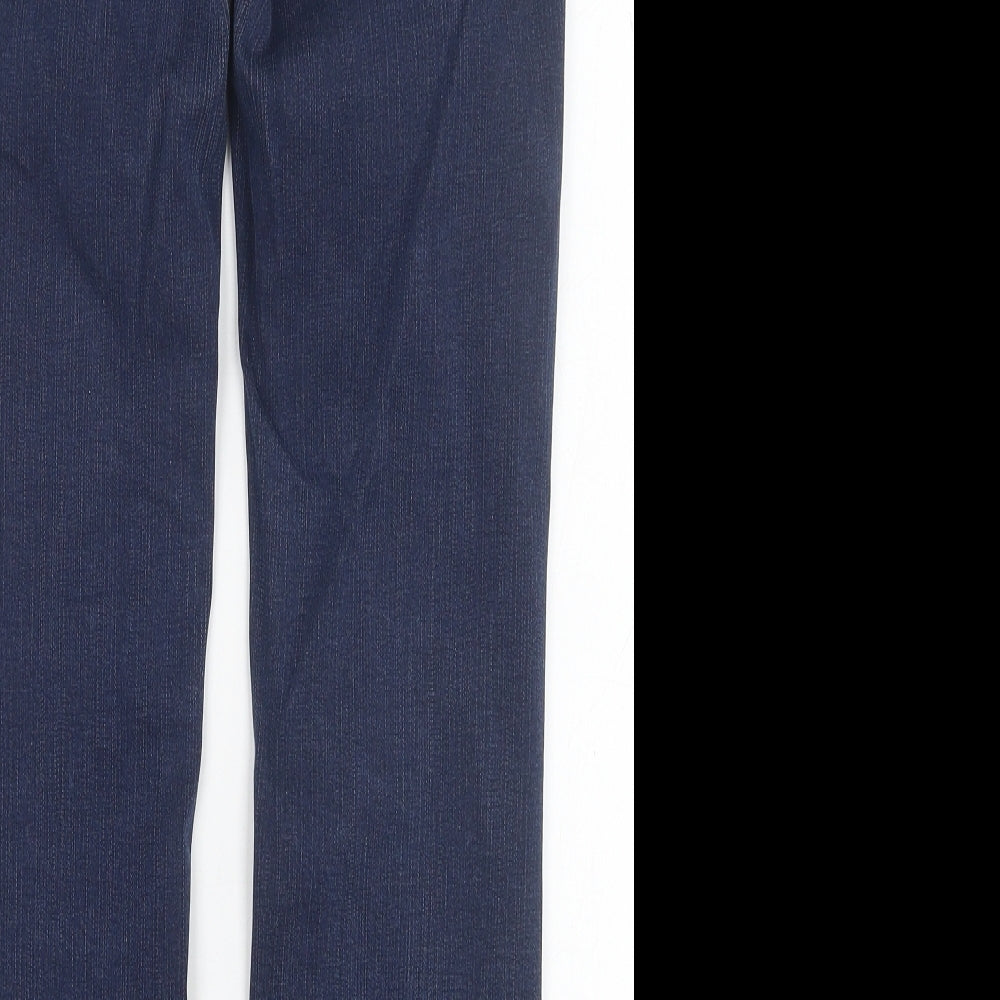 Marks and Spencer Womens Blue Cotton Straight Jeans Size 12 Regular Button