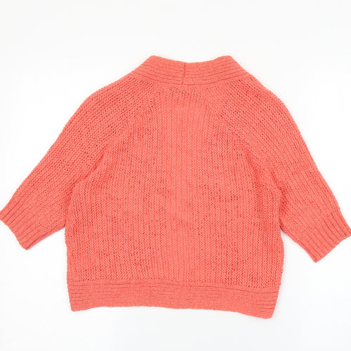 Episode Womens Pink V-Neck Cotton Cardigan Jumper Size S