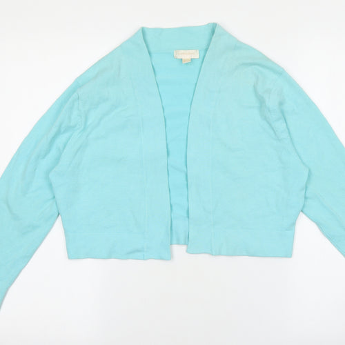 pomodoro Womens Blue V-Neck Cotton Cardigan Jumper Size 14