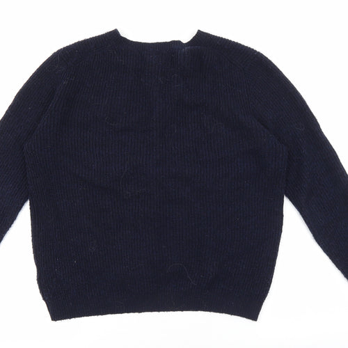 Grace & Mila Womens Blue Round Neck Polyester Cardigan Jumper Size M