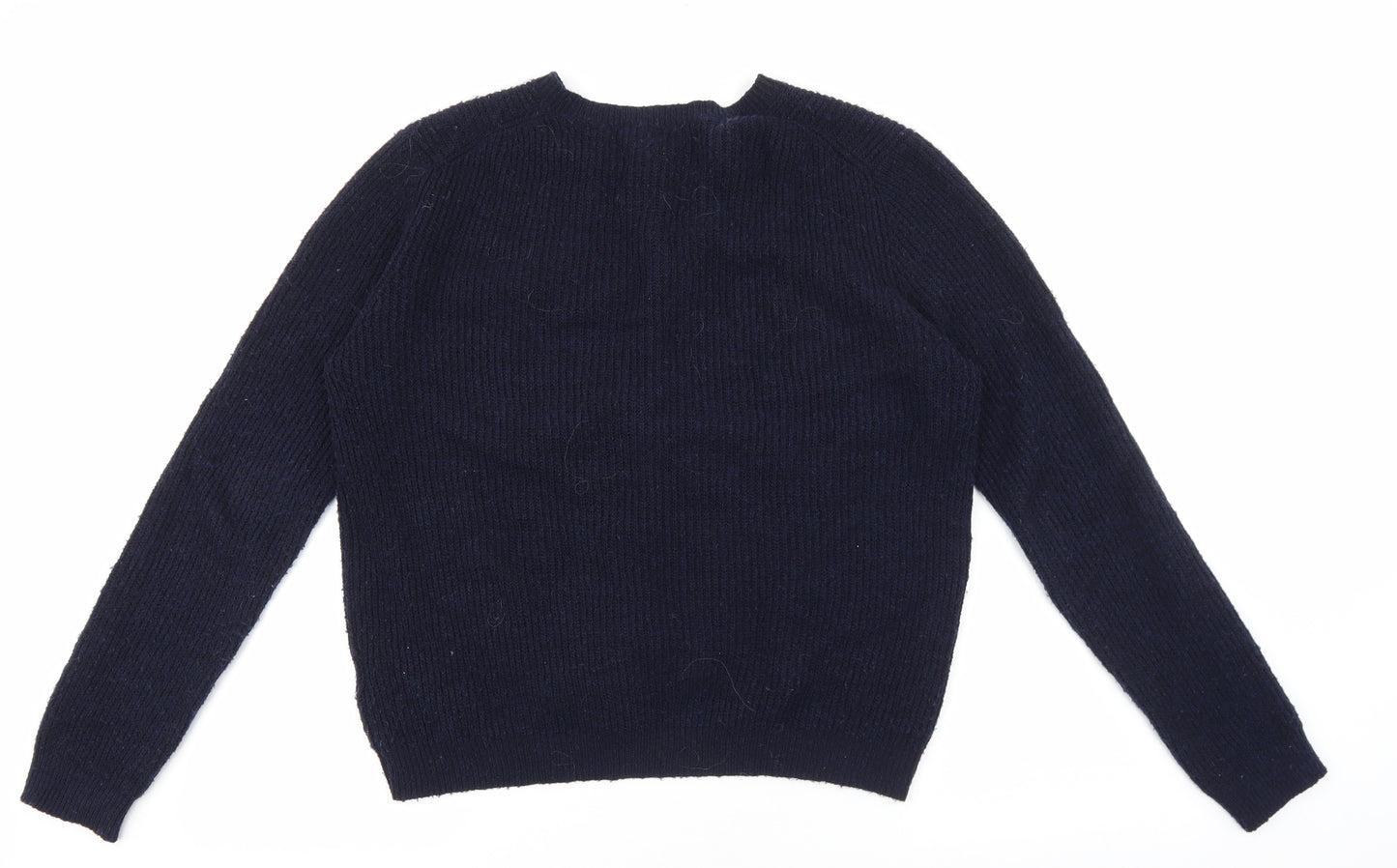 Grace & Mila Womens Blue Round Neck Polyester Cardigan Jumper Size M