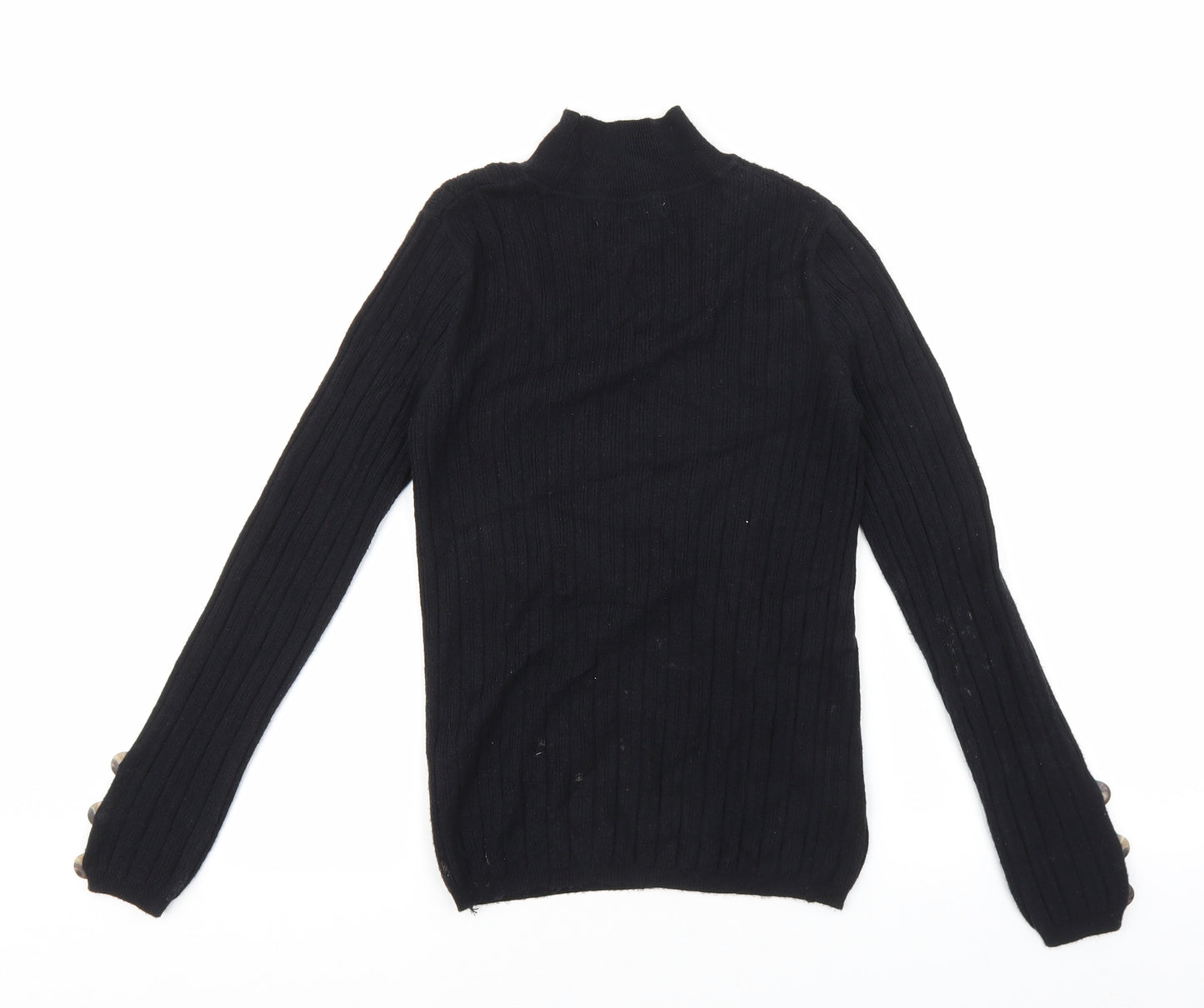 Nutmeg Womens Black Roll Neck Viscose Pullover Jumper Size 8
