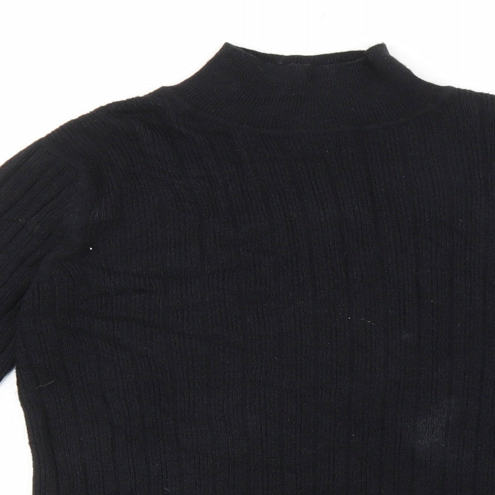 Nutmeg Womens Black Roll Neck Viscose Pullover Jumper Size 8