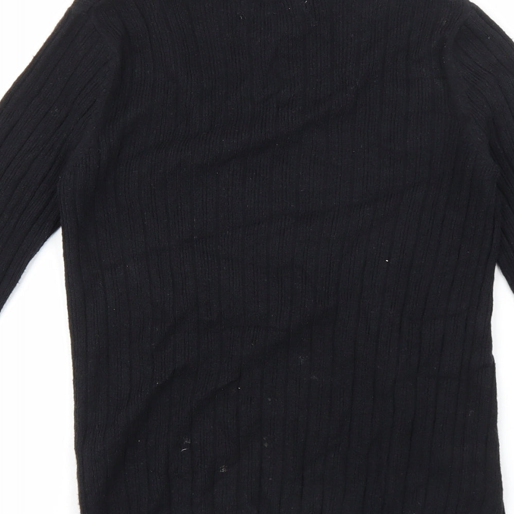 Nutmeg Womens Black Roll Neck Viscose Pullover Jumper Size 8