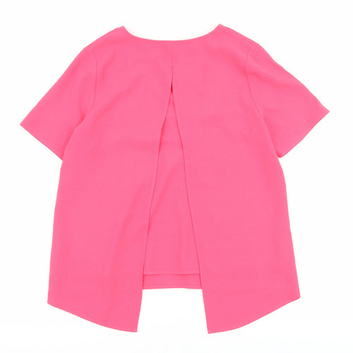 Phase Eight Womens Pink Polyester Basic Blouse Size 12 V-Neck
