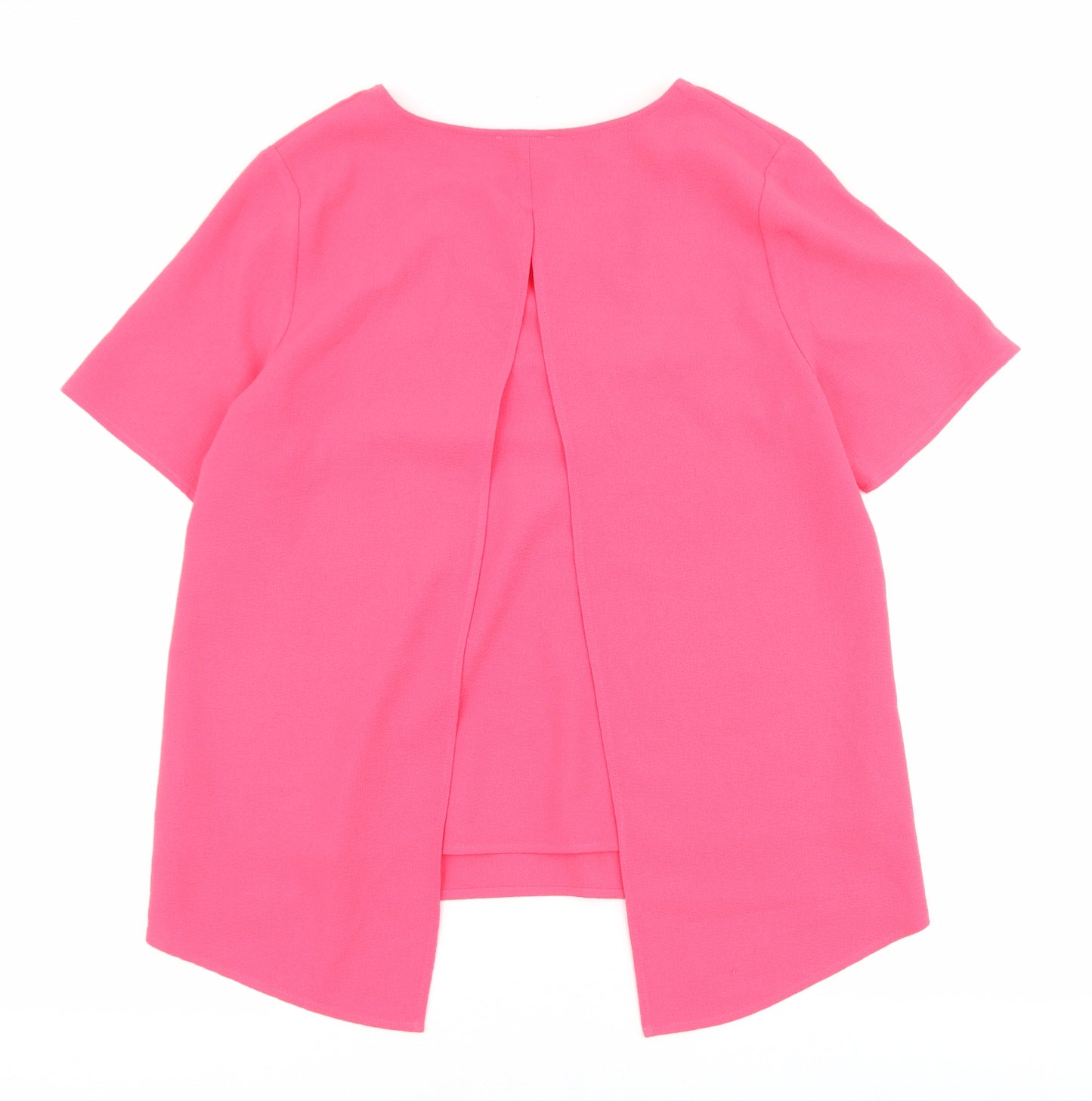 Phase Eight Womens Pink Polyester Basic Blouse Size 12 V-Neck