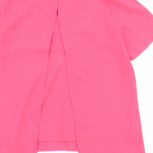 Phase Eight Womens Pink Polyester Basic Blouse Size 12 V-Neck