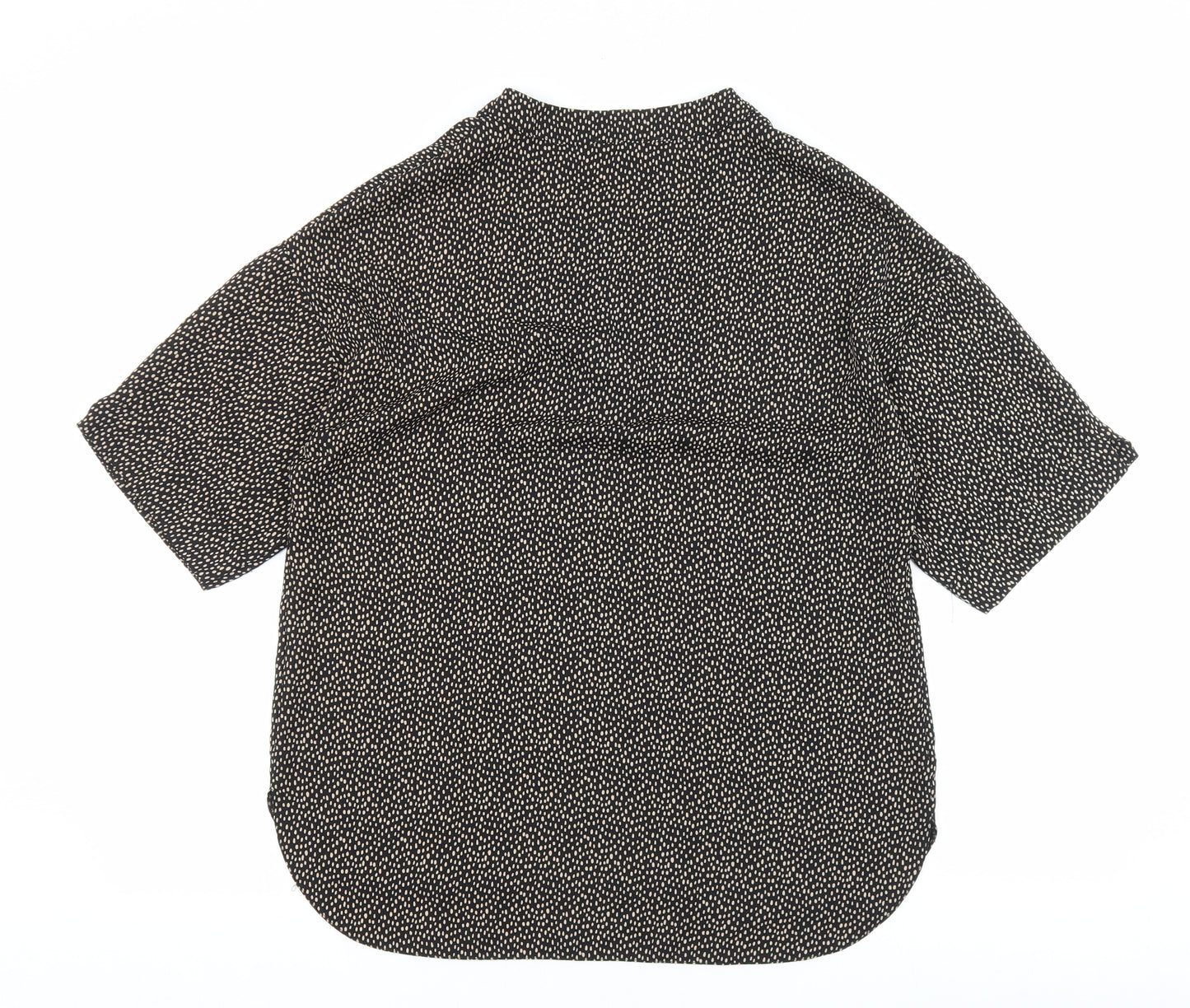 Primark Womens Black Geometric Polyester Basic Blouse Size 12 V-Neck