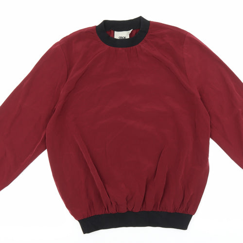 ASOS Womens Red Round Neck Polyester Pullover Jumper Size 8