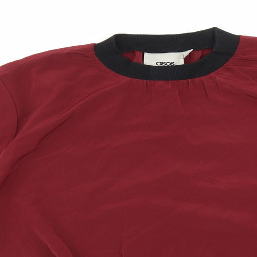 ASOS Womens Red Round Neck Polyester Pullover Jumper Size 8