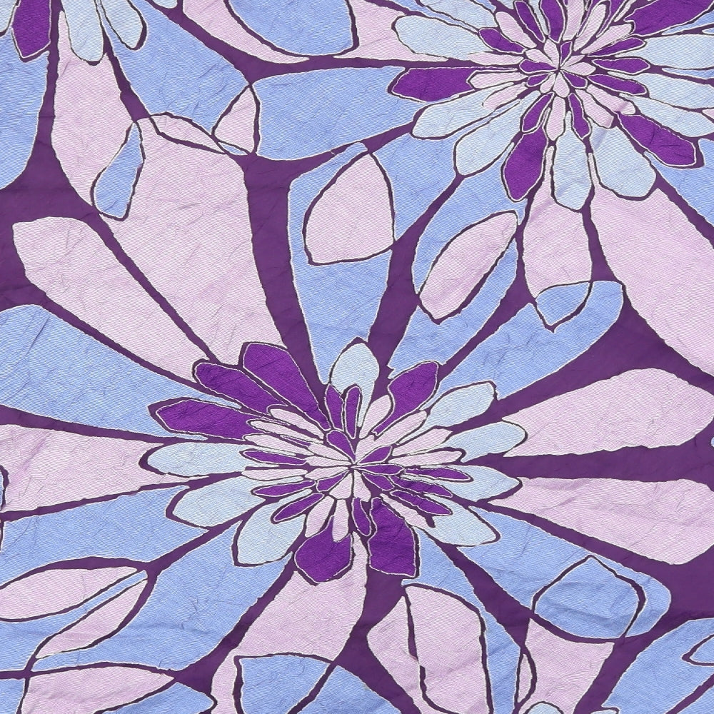 CC Womens Purple Floral Polyester Flare Skirt Size 16 Zip