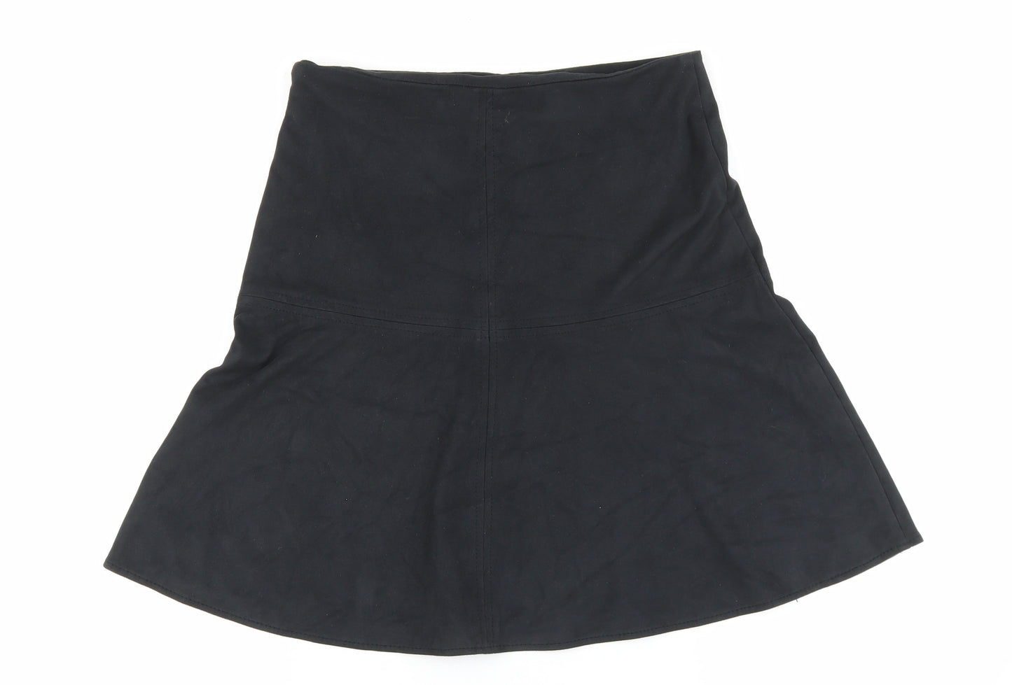NEXT Womens Black Polyester Flare Skirt Size 8 Zip