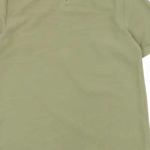 Primark Womens Green Polyester Basic Blouse Size 6 Round Neck