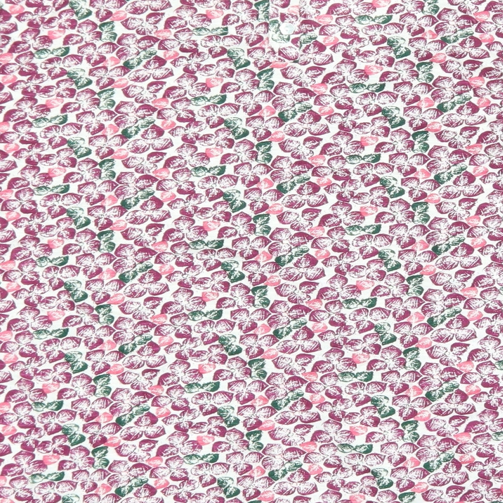 Mistral Womens Purple Geometric Modal Basic T-Shirt Size 14 Round Neck