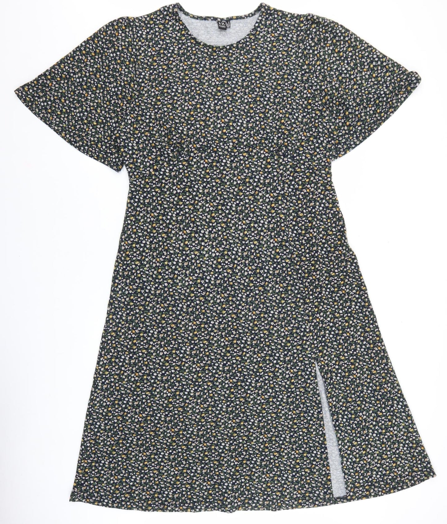 IZABEL LONDON Womens Green Geometric Polyester A-Line Size 18 Round Neck Pullover