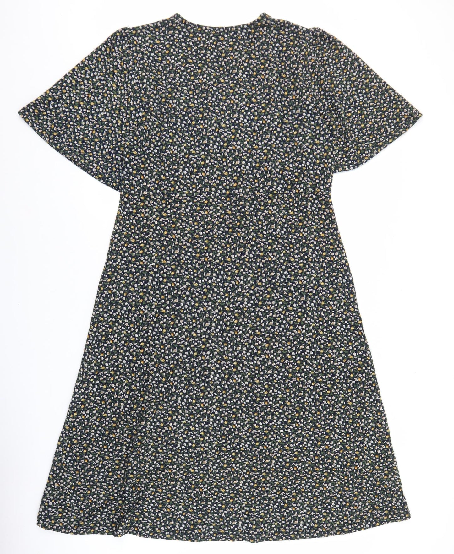 IZABEL LONDON Womens Green Geometric Polyester A-Line Size 18 Round Neck Pullover