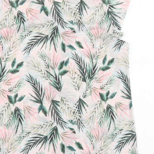 Papaya Womens Green Geometric Polyester Basic Tank Size 16 V-Neck