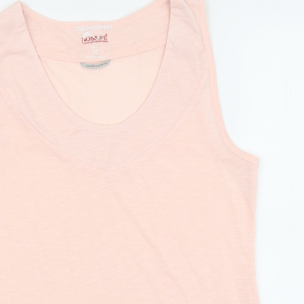 Craghoppers Womens Pink Polyester Basic Tank Size 12 Round Neck