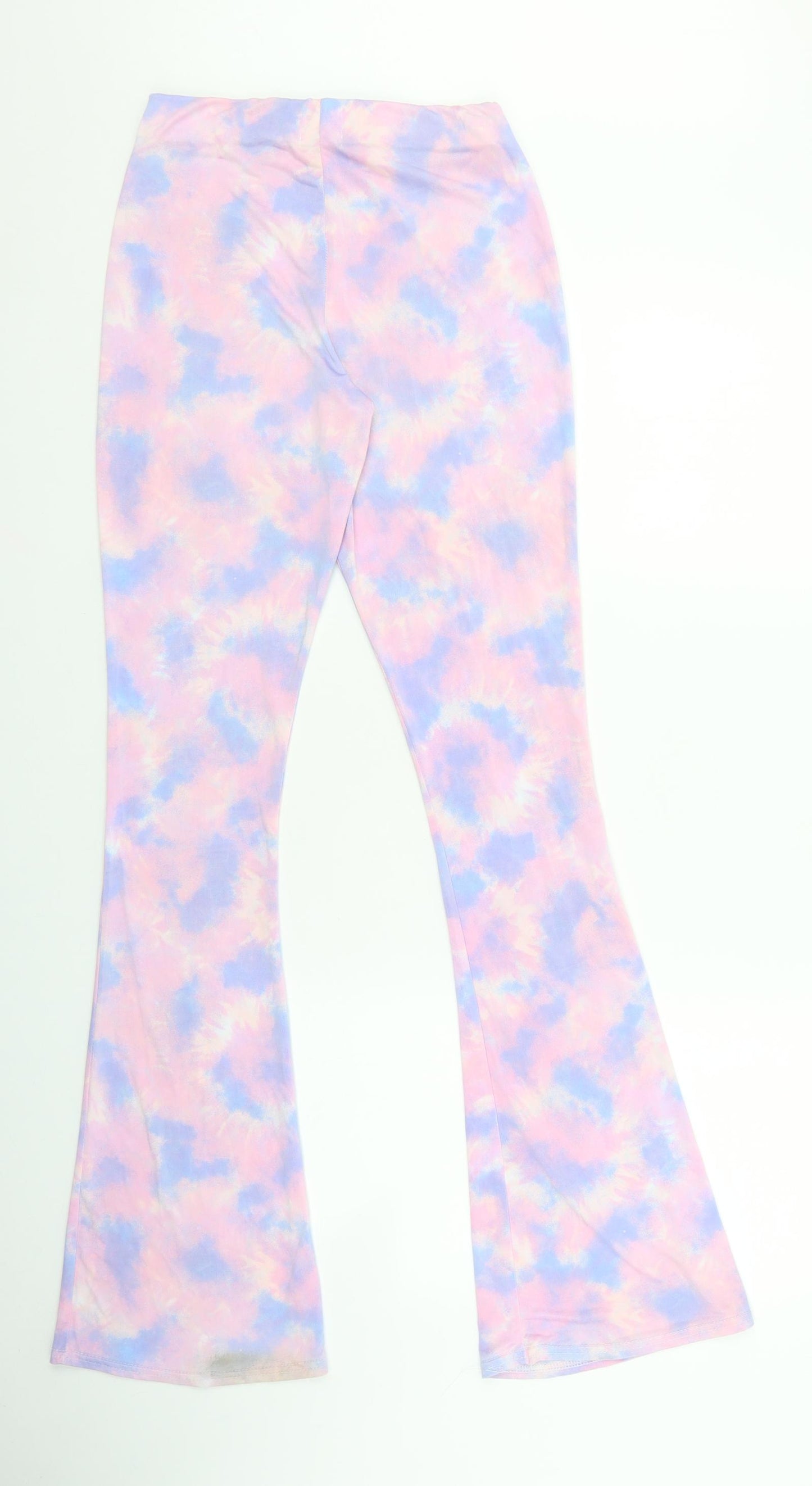 Boohoo Womens Multicoloured Geometric Polyester Trousers Size 8 L32 in Regular