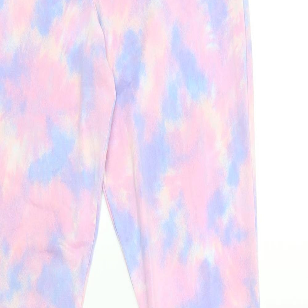 Boohoo Womens Multicoloured Geometric Polyester Trousers Size 8 L32 in Regular