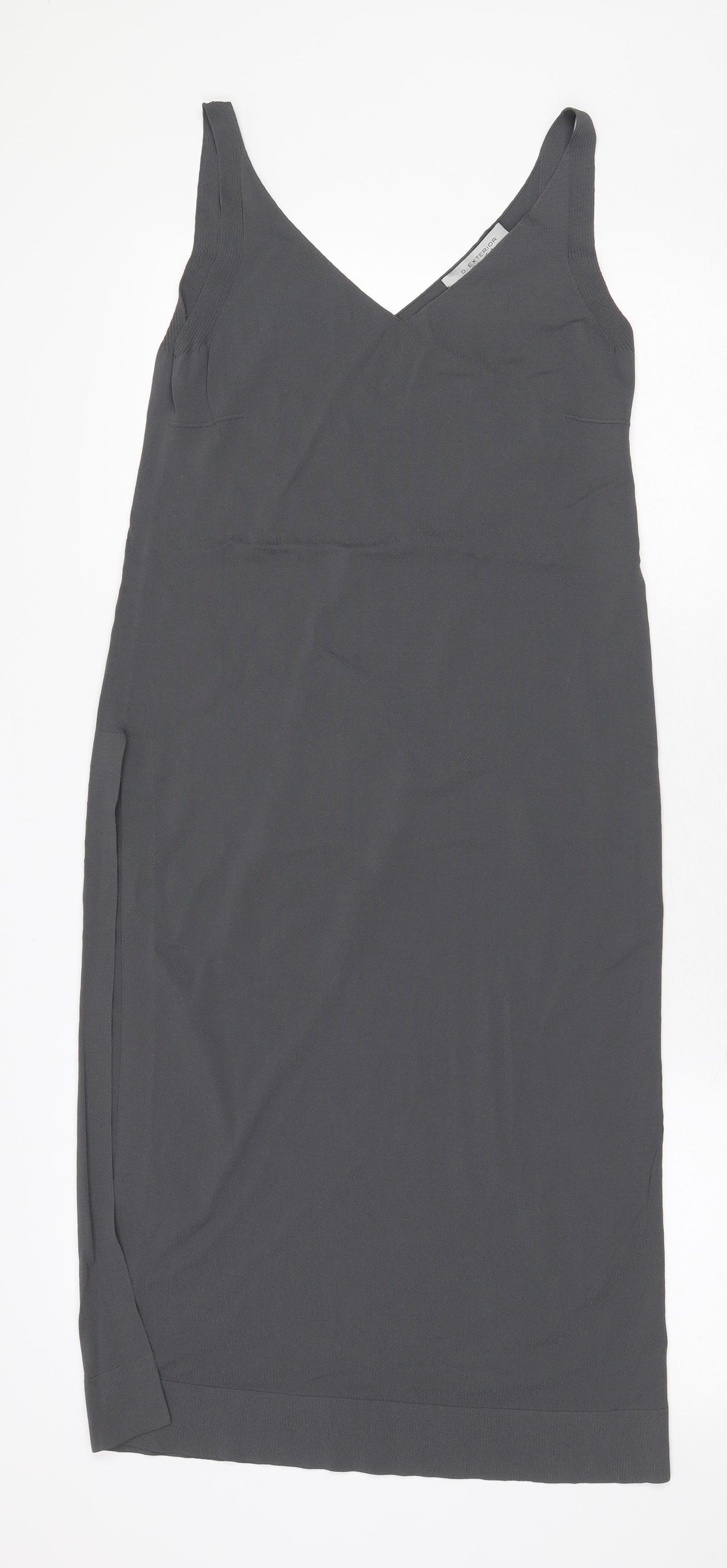 D. EXTERIOR Womens Grey Viscose Tank Dress Size XS V-Neck Pullover