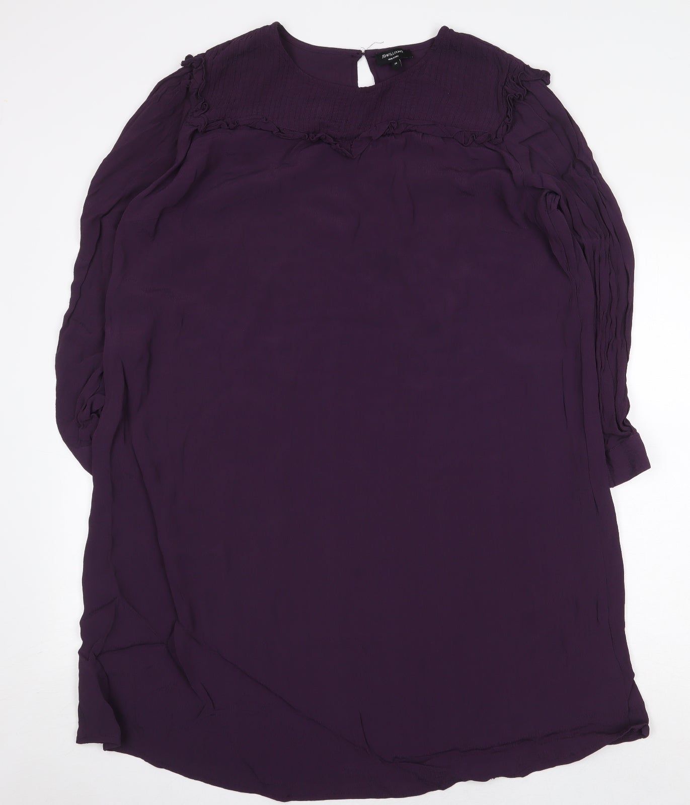 JD Williams Womens Purple Viscose Basic Blouse Size 20 Round Neck