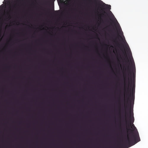 JD Williams Womens Purple Viscose Basic Blouse Size 20 Round Neck