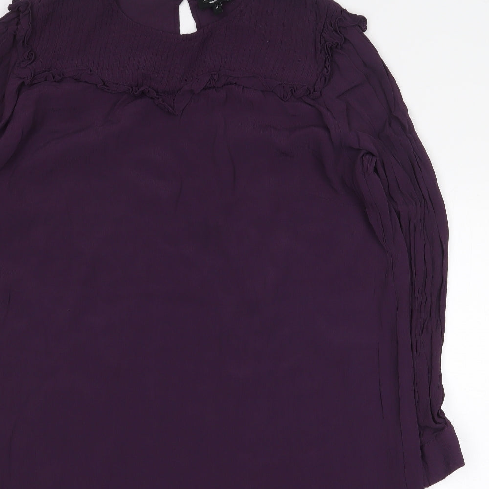 JD Williams Womens Purple Viscose Basic Blouse Size 20 Round Neck